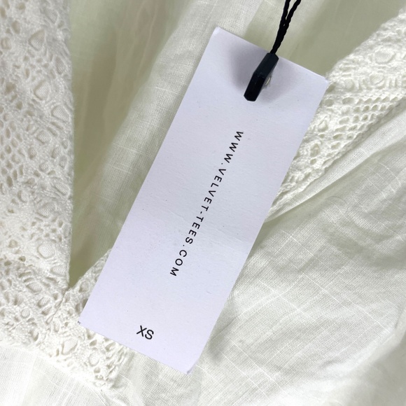 NWT Velvet Nadia Embroidered Cotton Lace Dress Boho Chic XS - Picture 9 of 13